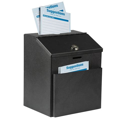 adir wall mountable steel suggestion box with lock|Amazon.com : Adir Suggestion Box with Slot and Lock with 25 .